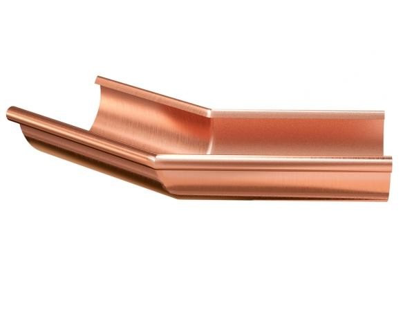 Водосток Aquasistem, система 125x90 - Угол желоба наружный медный 135° купить в Гагарине