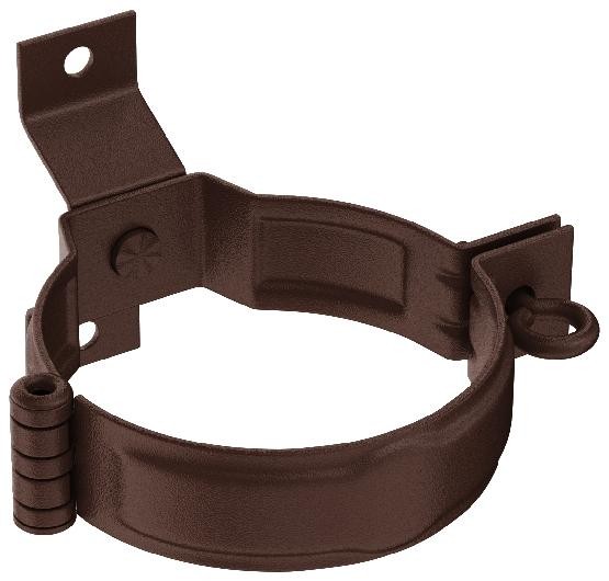 Водосток Aquasistem, Система 150/100 - Декоративный хомут трубы под дерево с комплектом крепления RAL 8017 Коричневый matt купить в Гагарине