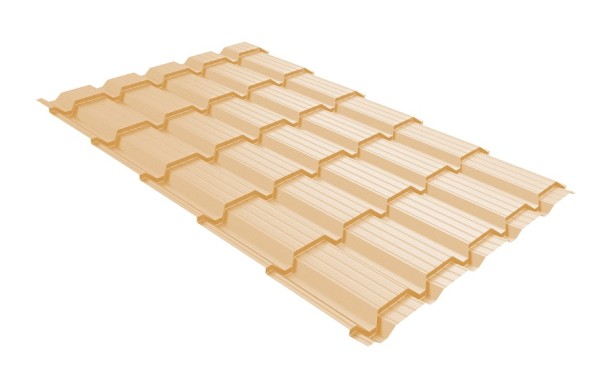 Металлочерепица GL квадро профи 0,45 PE RAL 1014 слоновая кость купить в Гагарине