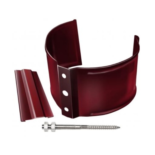 Водосток Grand Line 125x90 – Кронштейн трубы на камень RAL 3005 купить в Гагарине