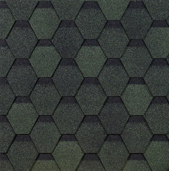 Гибкая черепица EURASIA Docke, Коллекция ШЕСТИГРАННИК Зелёный купить в Гагарине
