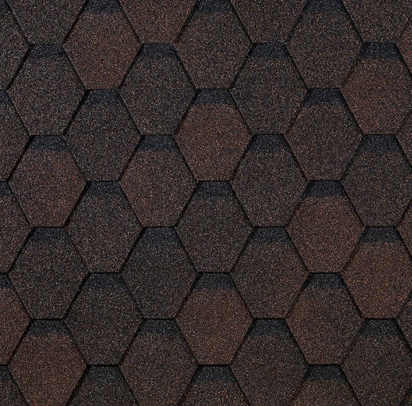 Гибкая черепица EURASIA Docke, Коллекция ШЕСТИГРАННИК Коричневый купить в Гагарине