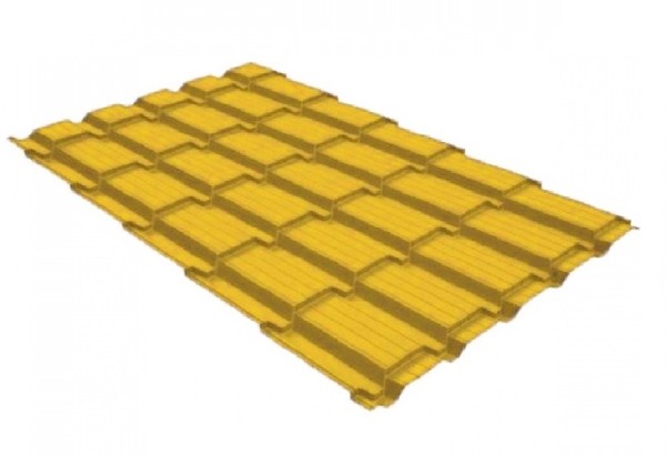 Металлочерепица GL квадро профи 0,45 PE RAL 1018 купить в Гагарине