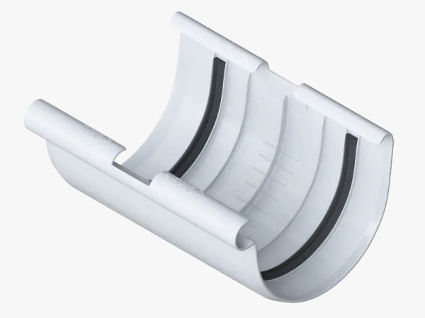 Водосток Альта-Профиль ПВХ – Соединитель желоба (белый) купить в Гагарине
