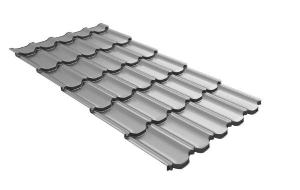 Металлочерепица квинта плюс с 3D резом 0,45 PE RAL 7004 сигнальный серый купить в Гагарине