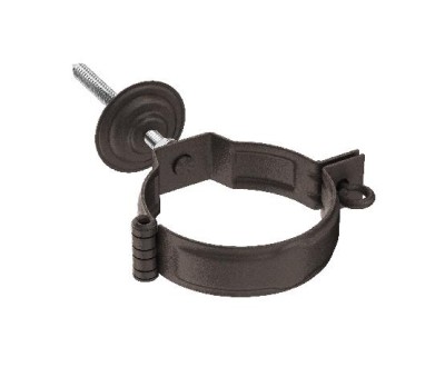 Водосток Aquasistem, Система 150/100 - Декоративный хомут трубы под метиз с комплектом крепления RR 32 Тёмно-коричневый matt