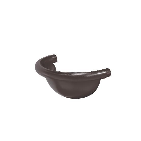 Водосток Aquasistem, система 150/100 - Заглушка желоба полукруглая RR 32 Тёмно-Коричневый купить в Гагарине