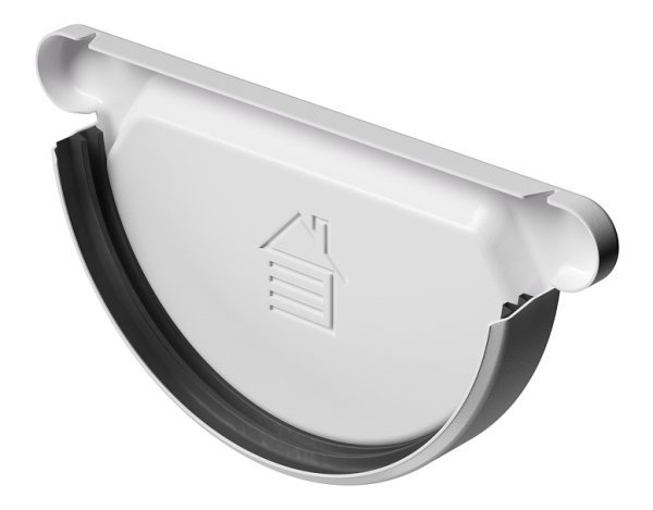 Заглушка желоба D125 Döcke STAL PREMIUM Пломбир, (RAL 9010) купить в Гагарине