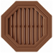 Восьмиугольная фронтонная вентиляционная решётка, Коричневая купить в Гагарине