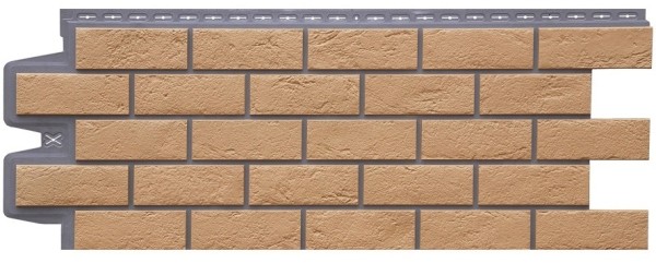 Фасадная панель Grand Line Состаренный кирпич Элит солома, ШОВ темно-бежевый купить в Гагарине