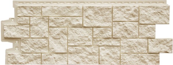 Фасадная панель Grand Line Дикий камень Стандарт молочный купить в Гагарине