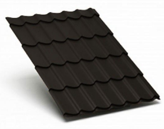 Металлочерепица Металл Профиль матовый полиэстр Valori 0,5 сталь RR 32 темно-коричневый купить в Гагарине