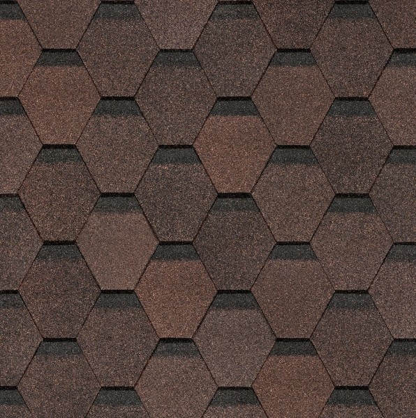 Гибкая черепица Docke, коллекция Шестигранник Коричневый купить в Гагарине
