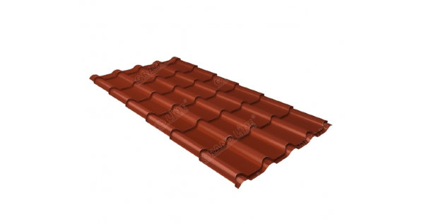 Металлочерепица камея 0,5 Satin RAL 8004 терракота купить в Гагарине