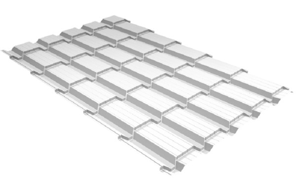 Металлочерепица GL квадро профи 0,5 Satin RAL 9003 сигнальный белый купить в Гагарине