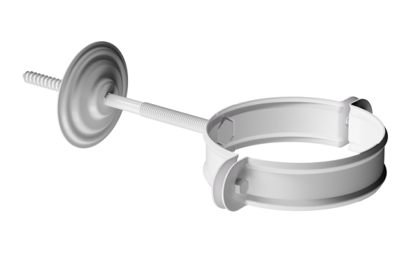 Хомут трубы D90 Döcke STAL PREMIUM Пломбир, (RAL 9010) купить в Гагарине