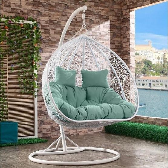 Кресло Подвесное из искусственного ротанга AFM-109A White/Green купить в Гагарине