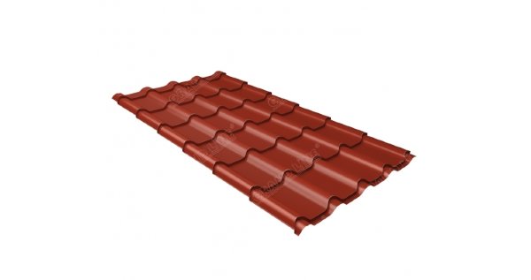 Металлочерепица камея 0,45 PE RAL 3009 оксидно-красный купить в Гагарине