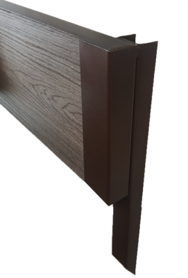 Угловой элемент металлический для досок грядок из ДПК 225мм Коричневый