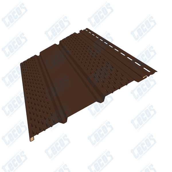 Софит к сайдингу ПЕРФОРАЦИЯ ПО БОКАМ TECOS ТЁМНЫЙ-КАШТАН купить в Гагарине