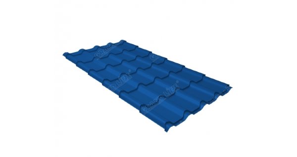 Металлочерепица камея 0,45 PE RAL 5005 сигнальный синий купить в Гагарине