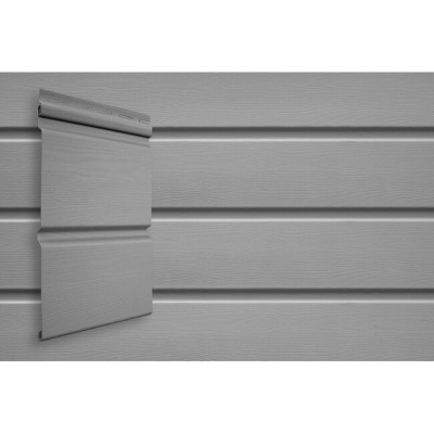 Виниловый сайдинг Grand Line Double-Брус Серый