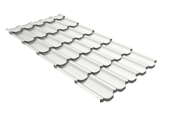 Металлочерепица квинта плюс с 3D резом 0,5 Satin RAL 9003 сигнальный белый купить в Гагарине