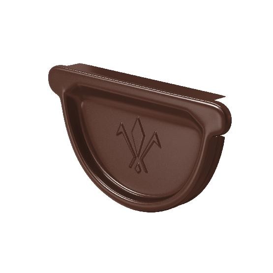 Водосток Aquasistem, система 125x90 - Заглушка универсальная с резиновым уплотнителем RAL 8017 Коричневый купить в Гагарине