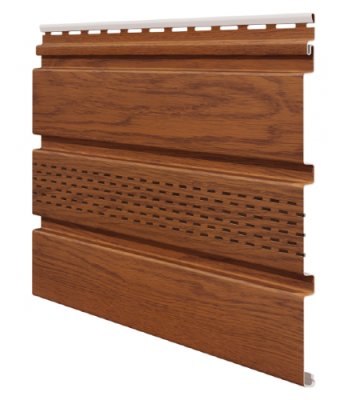 Софит ламинированный VOX NATURE с центральной перфорацией, Золотой-дуб