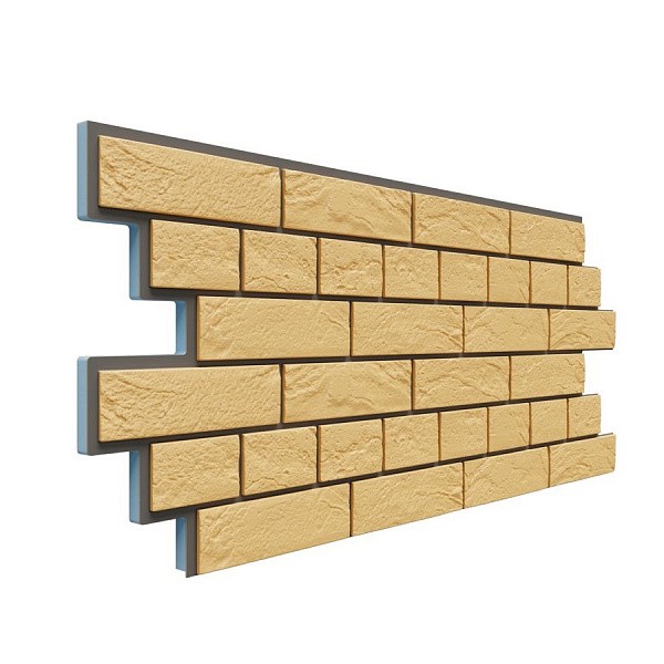 Фасадная термопанель Доломит Венецианский кирпич 20 мм Жёлтый купить в Гагарине